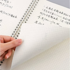 80 Sheet Coil Notebook PP Cover Horizontal Line Grid Inner Page Spiral Hardcover