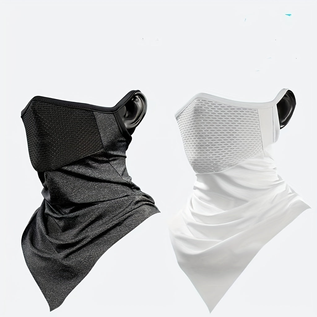 Summer Ice Silk Sun Protection Riding Ear Mask Mesh Breathable Sports Dustproof