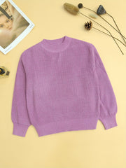 Girls Fall Winter Crew Neck Pullover Sweater