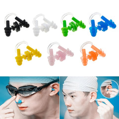 Waterproof Swimming Nose Clip & Earplugs Set Soft Silicone Unisex Diving