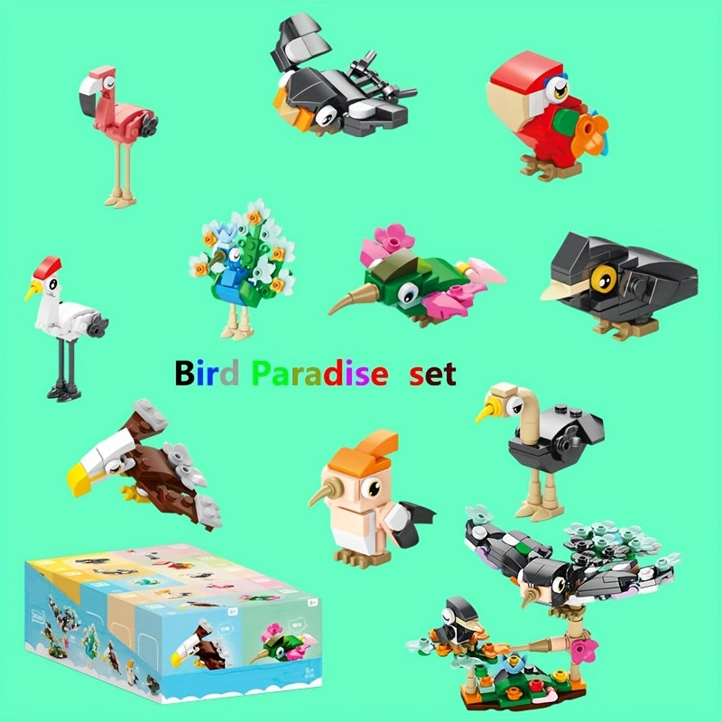 30pcs Animal Building Blocks Set Insects Bird Small Animal Assembly Model