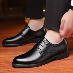 Men's Round Toe Lace Up Derby Shoes Non Slip Business Formal Shoes