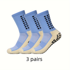 3 Pairs Men's Mid Crew Sport Socks Nylon Blend Breathable Sweat Absorbing