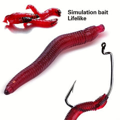 100pcs Earthworm Soft Bait for Fishing Red Maggot Lure with Fishy Smell