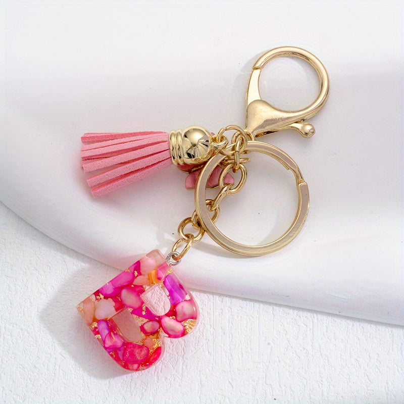 Butterfly Alphabet Keyring Tassel Bag Accessories for Girls