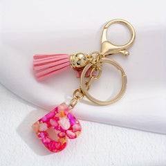 Butterfly Alphabet Keyring Tassel Bag Accessories for Girls