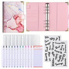 A6 Budget Binder with Envelopes Pink Purple Green Gray Red