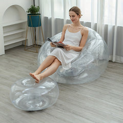 Transparent Sequins Lazy Sofa Portable Reclining Chair