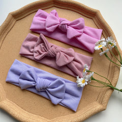 3pcs Plain Bow Hairband Soft Comfortable Headband