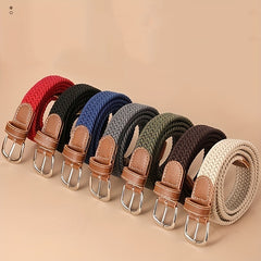 Stylish Braid Canvas Belt Unisex Solid Jeans Pants Belt