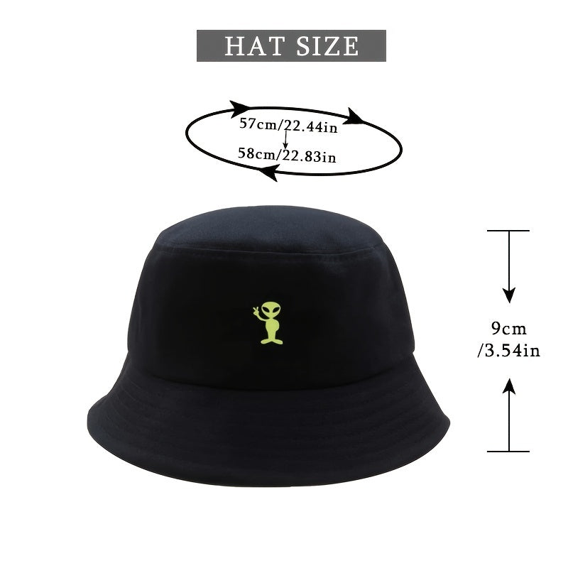 Printed Alien Bucket Hat for Men