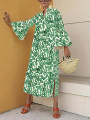 Tie Dye Bell Sleeve Maxi Dress