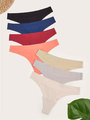 7pcs Seamless Low Waist Thongs Breathable Panties Lingerie Women's Underwear