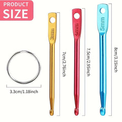 3pcs Aluminum Crochet Hooks Set 3 4 5mm Portable Short Knitting Needles Tool