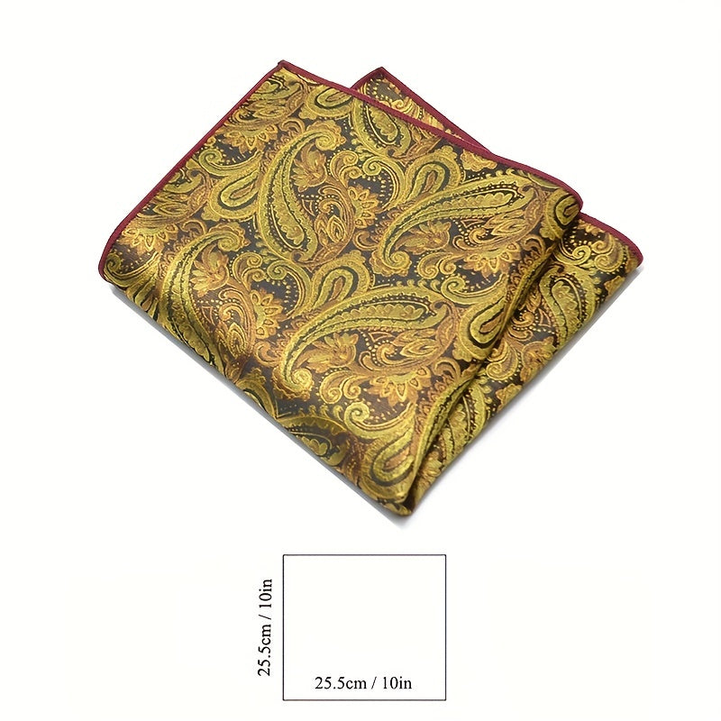Men's Suit Handkerchief Paisley Cashew Pattern Jacquard Scarf Towel