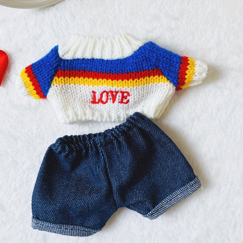 Plush Baby Clothes Knitted Sweaters and Shorts for Dolls