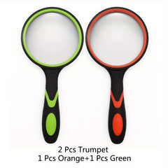 2 Pcs 50mm 75mm 10X Handheld Magnifying Glass Magnifier For Seniors And Kids