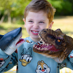 Large Dino Hand Puppets: Funny & Scared Dino Heads for Role Play