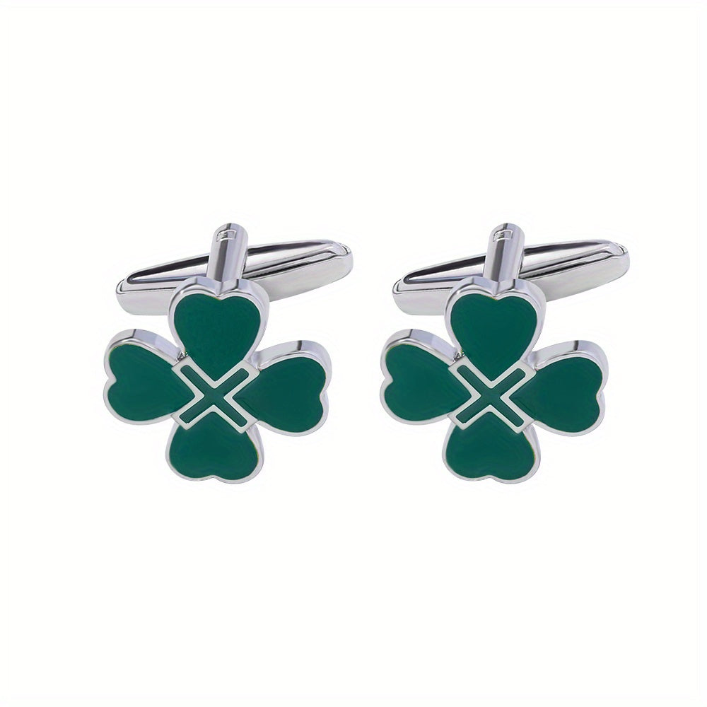 Four leaf Clover Button Cufflinks Shirt Sleeves Studs Accessories