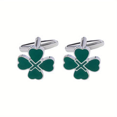 Four leaf Clover Button Cufflinks Shirt Sleeves Studs Accessories