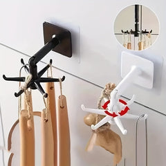 6-Hook Under Cabinet Utensil Holder, 360 Rotatable Kitchen Hooks