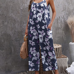 Floral Print Cami Jumpsuit Wide Leg Loose Casual Jumpsuit