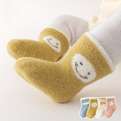 4 Pairs Baby Animal Graphic Non-Slip Floor Socks
