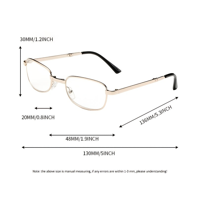 Portable Metal Folding Reading Glasses High Definition Presbyopic Glasses
