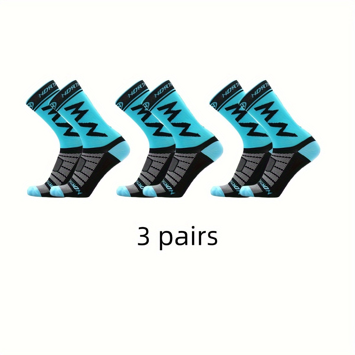 Men's Non Slip Sport Socks Mid Crew Shock Absorption Breathable Athletic Socks