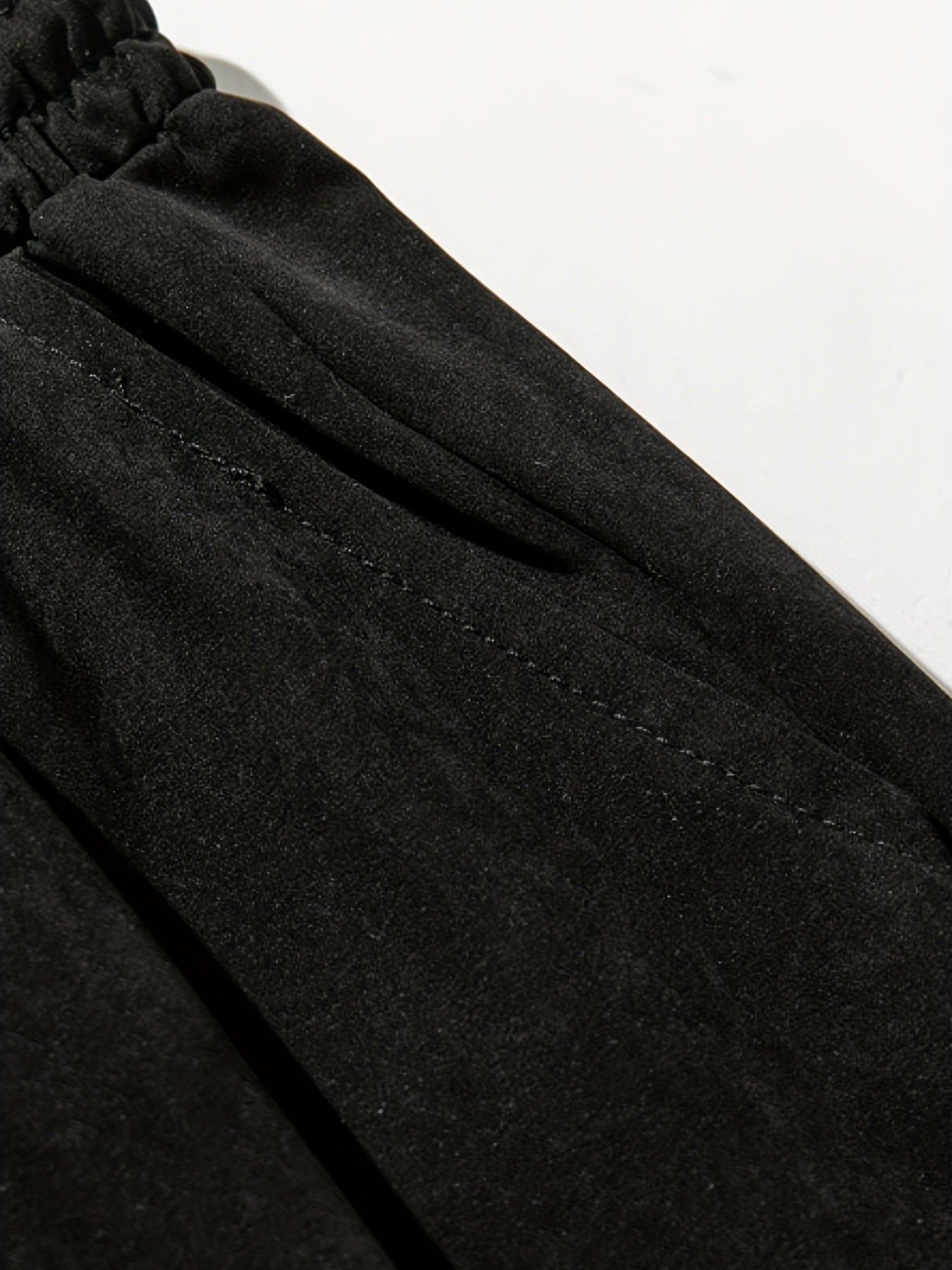 Men's Faux Suede Jogger Pants Loose Trousers