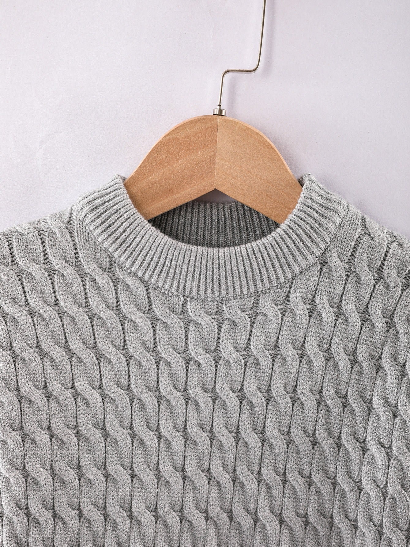 Boys Knit Plaid Sleeve Sweatshirt