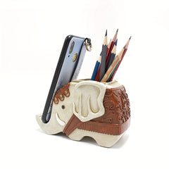Resin Elephant Pen & Phone Holder