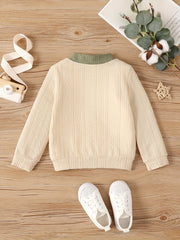 Girls' Jacquard Knit Mock Neck Sweater Tops