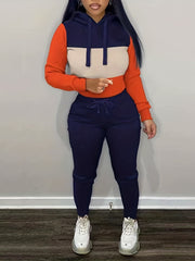 Women's Plus Colorblock Hoodie & Leggings Set