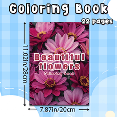 Flowers Adult Coloring Book Pink & Purple Floral Perfect Gift Holidays Birthdays