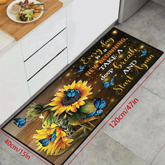 Stylish Sunflower & Butterfly Floor Mat