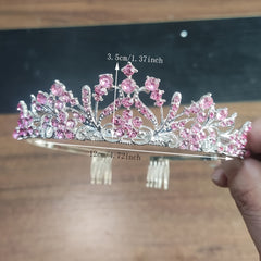 Small Rhinestone Crown Hair Accessory for Prom Party Event