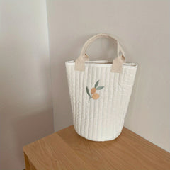 Embroidered Quilted Cotton Tote Bag for Moms On the Go