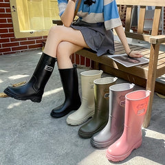 Women's Warm Rain Boots Waterproof & Anti skid Mid Water Shoes