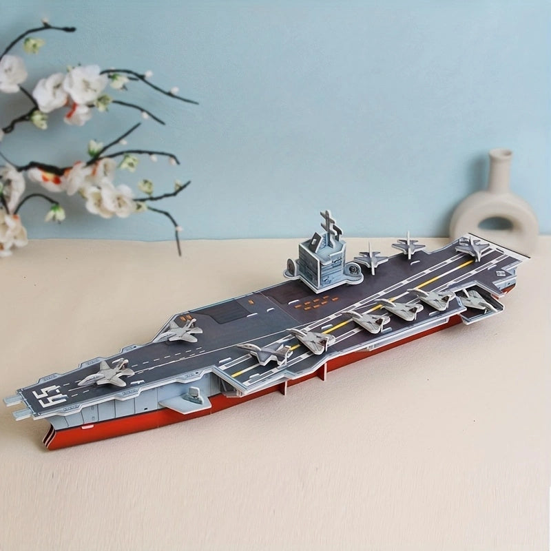 3D Paper Puzzle Aircraft Carrier DIY Model Toy