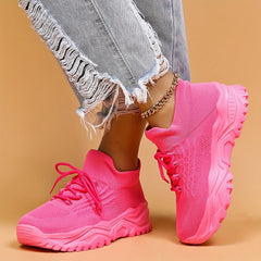 Women's Chunky Knit Sneakers with Arch Support