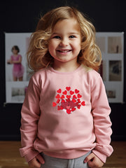 Girls Hearts Pattern Crew Neck Sweatshirt Spring Fall Christmas Gift