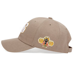 Bee Embroidery Khaki Baseball Cap - Unisex