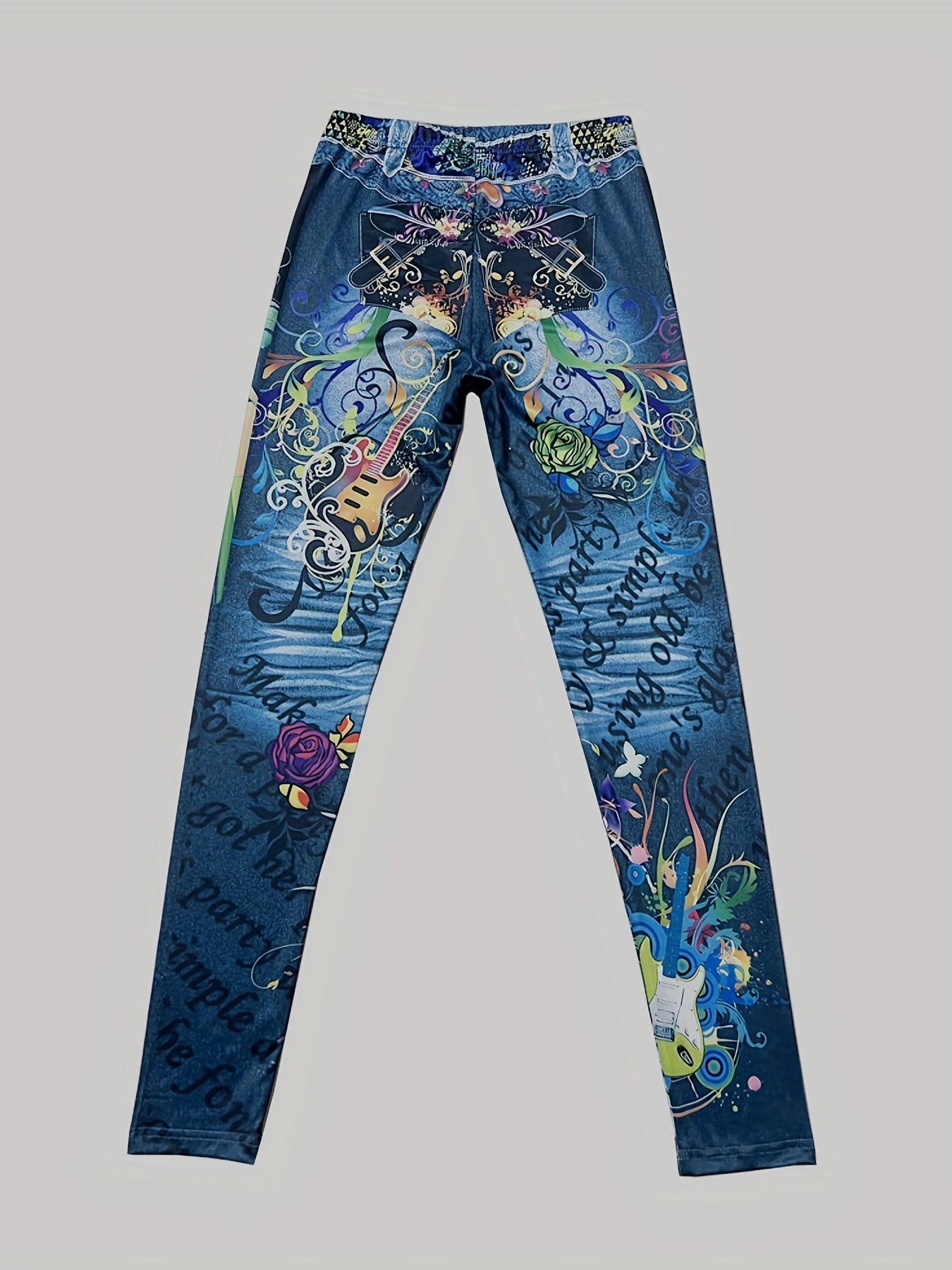 Graphic Print Skinny Leggings Casual Every Stretchy Leggings