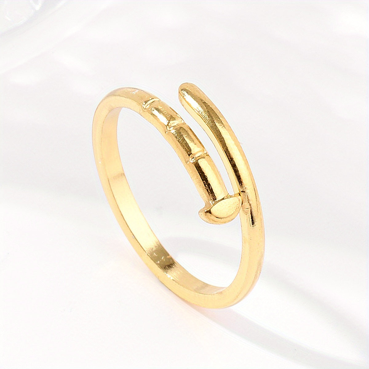 Iron Nail Stainless Steel Open Ring Men Women