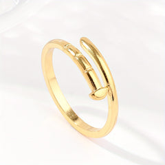 Iron Nail Stainless Steel Open Ring Men Women
