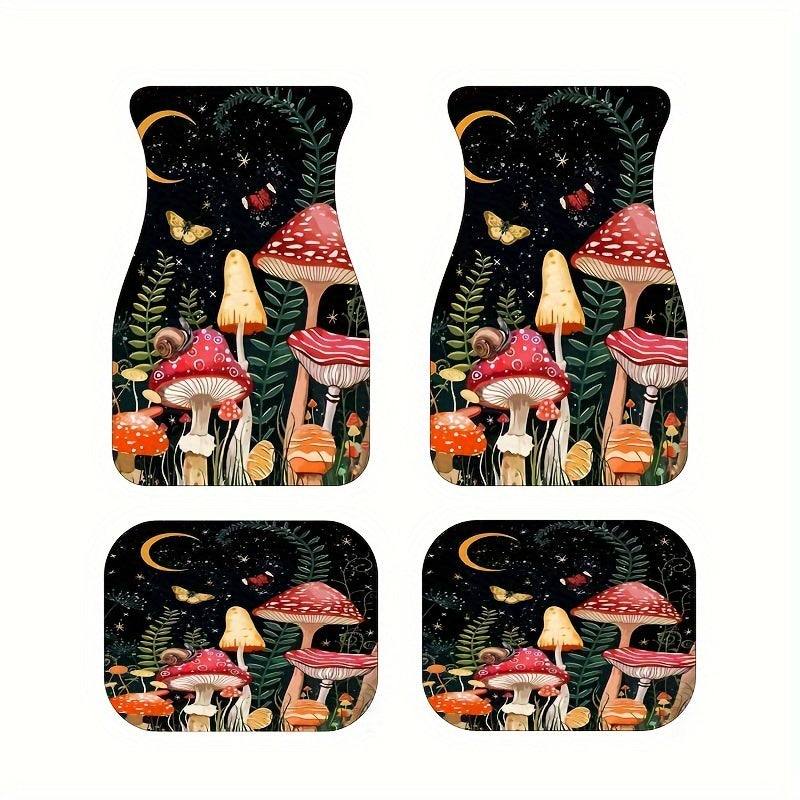 4pcs Horror Skull Car Floor Mats Water Absorbent Non-slip Stain Resistant Mats