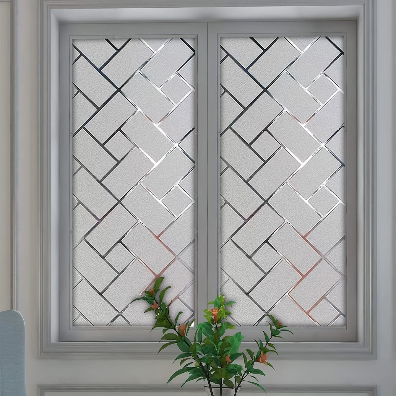 Geometric Pattern Glass Privacy Film for Home Decor