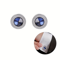 Crystal Cufflinks for Men Shirt Button Cuff Link Jewelry