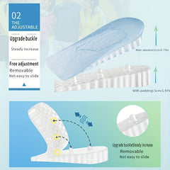 Invisible Height Increase Insoles For Women Men Half Insole 3 Layer Air Up Lifts